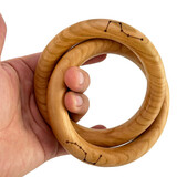 慈缘正堂 实木阴阳乾坤圈 一体无拼接桃木手镯木雕刻镯手把件男士随身把玩 桃木 乾坤圈 无拼接 外直径11cm