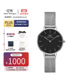 丹尼尔惠灵顿（DanielWellington）dw手表女 简约时尚欧美腕表石英女士手表 生日礼物送女友 28mm女表-黑盘典雅银钢带/DW218