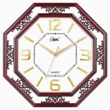 康巴丝(Compas)挂钟创意客厅石英钟表中式仿古工艺钟古典时尚电子时钟表挂墙 2526红木