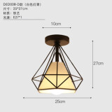 灯霓莱 过道灯阳台灯北欧铁艺走廊灯衣帽间玄关门厅现代简约艺术创意个性入户吸顶灯具嵌入式灯饰 D款钻石黑框白罩 暖光