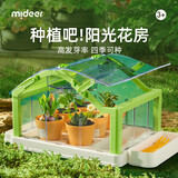 弥鹿（MiDeer）儿童植物种植观察窗阳光房小盆栽玩具小学生幼儿园暑假生日礼物 【高配款】阳光种植房
