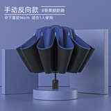 全自动雨伞手动大号黑胶晴雨两用伞男女遮阳伞防晒抗风折叠太阳伞 【手动】8骨推荐款升级加厚藏青