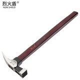 烈火盾高碳钢羊角锤头磁铁木工锤方头双叉锤木工铁锤榔头方头钢锤工具锤柄木柄工地钉锤 油漆柄方头10直角（总重约500g）