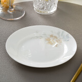 煜乾盘子菜盘餐盘鱼盘家用牛排1个装汤盘骨瓷碟子创意陶瓷盘餐具圆形 平盘 1个 8英寸