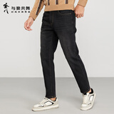 与狼共舞【固色升级】弹力舒适牛仔裤男长绒棉混纺裤子 002黑灰 31 