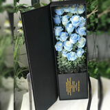 花艺湾鲜花同城配送碎冰蓝玫瑰生日花束礼物送女友老婆闺蜜全国花店 高档礼盒·19朵碎冰蓝玫瑰 同城送花上门显示快递预计时间不用管留言收花时间就行