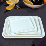 天城一品 长方形密胺塑料托盘 密胺盘塑料茶盘茶具配件茶盘茶托可定制logo 白色-中号