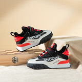 史努比（SNOOPY）童鞋男童运动鞋春秋新款时尚篮球鞋学生跑步鞋儿童休闲潮鞋 加棉黑红 28 码内长约175mm