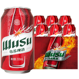 乌苏啤酒（wusu）大红乌苏国产高度烈性拉格小麦黄啤酒整箱装 包装随机 产地随机 330mL 6罐 组合装 【会员专享】