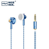 NICEHCK原道小蓝帽 EB2S Pro平头塞耳机 HiFi发烧友非入耳式带麦有线高音质人声立体声二次元游戏电竞耳塞 原道小蓝帽4.4mm平衡