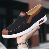 韵优利（yunyouli）老北京布鞋男款透气帆布鞋男士牛津底工作鞋一脚蹬休闲鞋 104黑 45