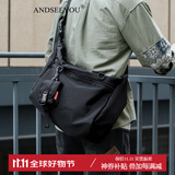 ANDSEEYOU品牌 男士斜挎包 韩版斜挎包男多功能包包休闲邮差包工装小挎包男 黑色3315