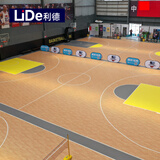 利德乒乓球地胶室内羽毛球篮球匹克球场地胶垫pvc运动地胶塑胶地板垫 篮球场-枫木纹8.0mm