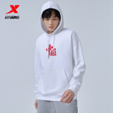 特步（XTEP）钜惠卫衣男女装运动服针织上衣宽松圆领长袖t恤打底衫运动套头衫 珍珠白-0300（情侣款） L