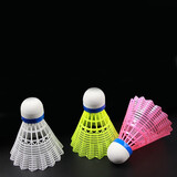 塑料羽毛球训练球耐耐打室外室内黄色白色尼龙球 家庭装尼龙(4粉+4白+4黄)