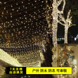 京惠思创圣诞节元旦彩灯串灯LED闪灯户外防水灯装饰灯暖色20米可串联
