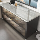 喻品餐边柜厨房置物架餐具收纳柜多功能ZW220岩板组合柜-双门-80灰