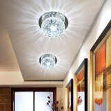 星光耀程现代简约 过道灯走廊灯 led水晶灯开孔灯客厅天花灯G4灯珠玄关灯暗装明装嵌入式筒灯8805 直径18cm白光5W 明装