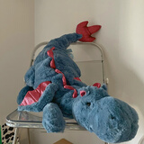 婴果小岛小飞龙玩偶超大号毛绒玩具床上陪睡觉抱枕娃娃送男友生日礼物女生 小飞龙-蓝色 150cm