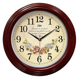 康巴丝（Compas） 智能电波钟木制大壁钟中式钟表田园实木挂钟钟表2024M SZGD2033M-WIFI版 40cm 16英寸