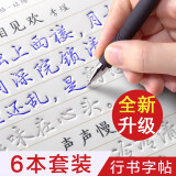 晟邮（SHENG YOU） 行书楷书凹槽练字帖成人大小学生儿童练字板小学生男生女生硬笔书法钢笔练字贴 6本行书（送20芯2笔2握）
