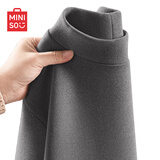 名创优品（MINISO）打底衫男冬季高级感内衬磨毛质感半高领加绒长袖t恤 灰色 XL 