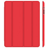 JETech 苹果iPad2/iPad3/iPad4代(仅适用2-4代)保护壳磁吸智能休眠支架保护套 红色