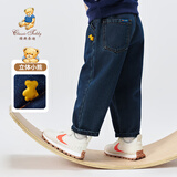 Classic Teddy男童裤子儿童牛仔裤中大童装春秋季长裤秋装新款衣服 简约立体小熊牛仔蓝 150