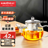 金灶（KAMJOVE） 玻璃泡茶壶耐高温304不锈钢过滤花茶壶飘逸杯煮茶壶简约式茶艺壶 A-07【600ml】