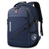CROSSGEAR瑞士军士刀双肩背包男商务大容量出差旅行休闲17吋笔记本电脑书包 17.3英寸差旅旗舰款-藏青