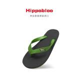 hippobloo河马泰国进口乳胶人字拖男女舒适防滑橡胶凉拖鞋海边沙滩ins潮拖 绿棕绿 36-37 (泰9.5)