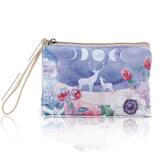 畅印 大屏手机包钱包女士可爱卡通拉链布艺日韩简约大容量手拿包零钱包 紫色 L码贴袋 麋鹿