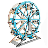 玩控3d立体拼图 木质桥梁模型手工木制品拼装diy微缩房子建筑拼插玩具 摩天轮