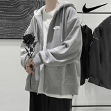 耐克（NIKE）外套男士 2025秋冬季新款运动服防风衣休闲上衣宽松连帽针织夹克 热推/经典时尚灰/晒图退5 L (175/92A)