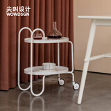 尖叫设计 阿尔托小推车移动茶几北欧风格简约流畅线条可移动客厅边几角几 云雾白【现货】