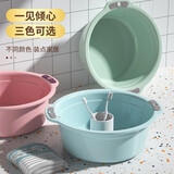 汉世刘家 洗脸盆家用洗衣盆双耳加厚壁挂大盆洗菜学生宿舍塑料盆洗脚盆子 混装3件套【大+中+小】