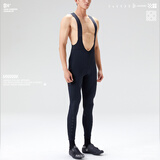 捷酷（jakroo）春夏8HCOOL第二季男士凉感4/4背带长裤户外专业紧身款反光骑行裤 黑色（紧身款） M