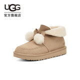 UGG秋季女士舒适蝴蝶结翻折鞋口懒人毛毛鞋1153517SWD|木屑色40