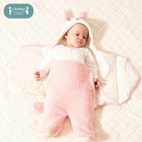 ibaby婴儿睡袋包单泰迪绒防惊跳襁褓睡袋宝宝睡衣新生儿防踢被抱被 泰迪绒雪兔滚滚(14-18℃) 59cm(0-3个月)