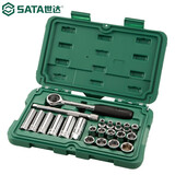 世达（SATA）22件10MM系列套筒组套棘轮扳手套装 09524 汽修工具箱套装 22件10MM系列套筒组套 09524