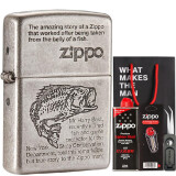 ZIPPOZiPPO 芝宝ZIPPO煤油打火机限量古银做旧刻字男士礼物 121FB古银鱼的故事