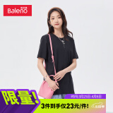 班尼路（Baleno）圆领纯色薄款透气宽松情侣百搭体恤88902284 00A纯黑 XS