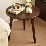家逸实木小圆桌阳台茶几简约茶桌子小户型家用沙发边几创意圆形角几