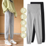 喜孕娇服饰（Xi Jiao Pregnanay Clothing）孕妇裤子春秋款外穿束脚休闲裤秋季大码宽松运动裤女孕妇装秋装 脚口束脚款-灰色【春秋】 M