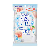 碧柔（Biore）瞬间降温冷感洁面湿巾 全身可用运动擦汗健身 日本进口 桃子香皂味 20枚