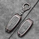 GGO奥迪A6l钥匙套a4L a8l a5 q5l a7 a3钥匙包q3保护套车扣壳男高档 奥迪D款【石墨灰】+商务指环扣