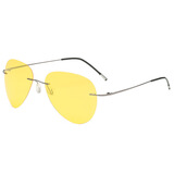 Aabbye太阳镜男偏光墨镜防紫外线眼镜超轻无框折叠太阳眼镜蛤蟆镜驾驶镜 夜视片