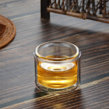 76台湾双层玻璃真空小杯茶杯主人杯单个透明茶杯耐热玻璃杯