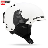 南恩 NANDN滑雪头盔单双板滑雪装备护具男女保暖防撞 白大熊 M