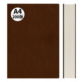 西玛（SIMAA ）A4/200张加大加厚特厚商务笔记本子皮面本 记账本记事本学生文具办公用品 棕色8839